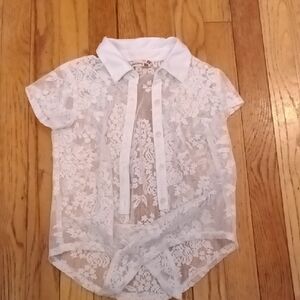 Speechless White Lace Kids Blouse